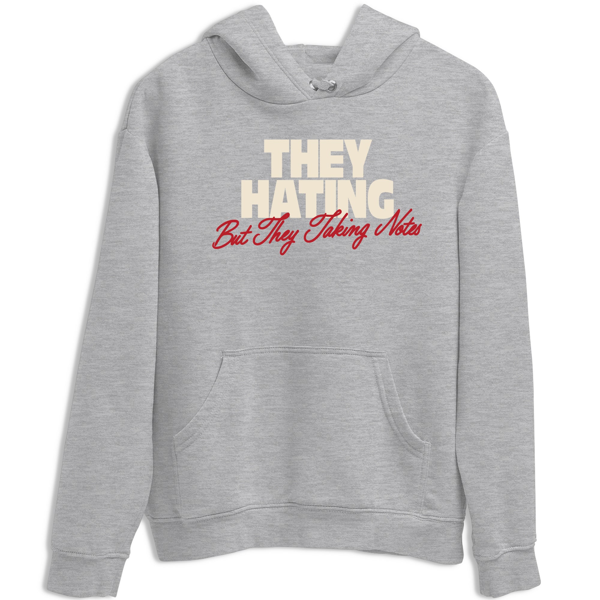Perfect Valentine's Day Gifts graphic tee  – Graphic Tees To Match Air Jordan 4 Valentines Day – They Hating But Taking Notes Tee Heather Grey 2