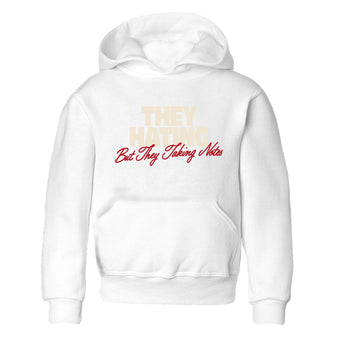 Perfect Valentine's Day Gifts graphic tee  – Graphic Tees To Match Air Jordan 4 Valentines Day – They Hating But Taking Notes Kids Graphic T-Shirt White 2