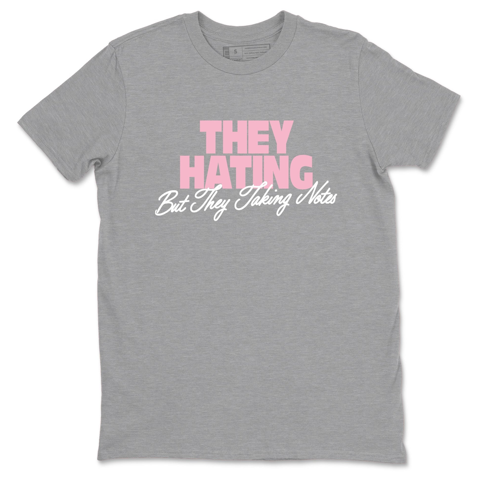 They Hating But Taking Notes sneaker match t-shirt styled to complete your fit with the Air Jordan 5 35th Anniversary sneakers, shown in Heather Grey 2.