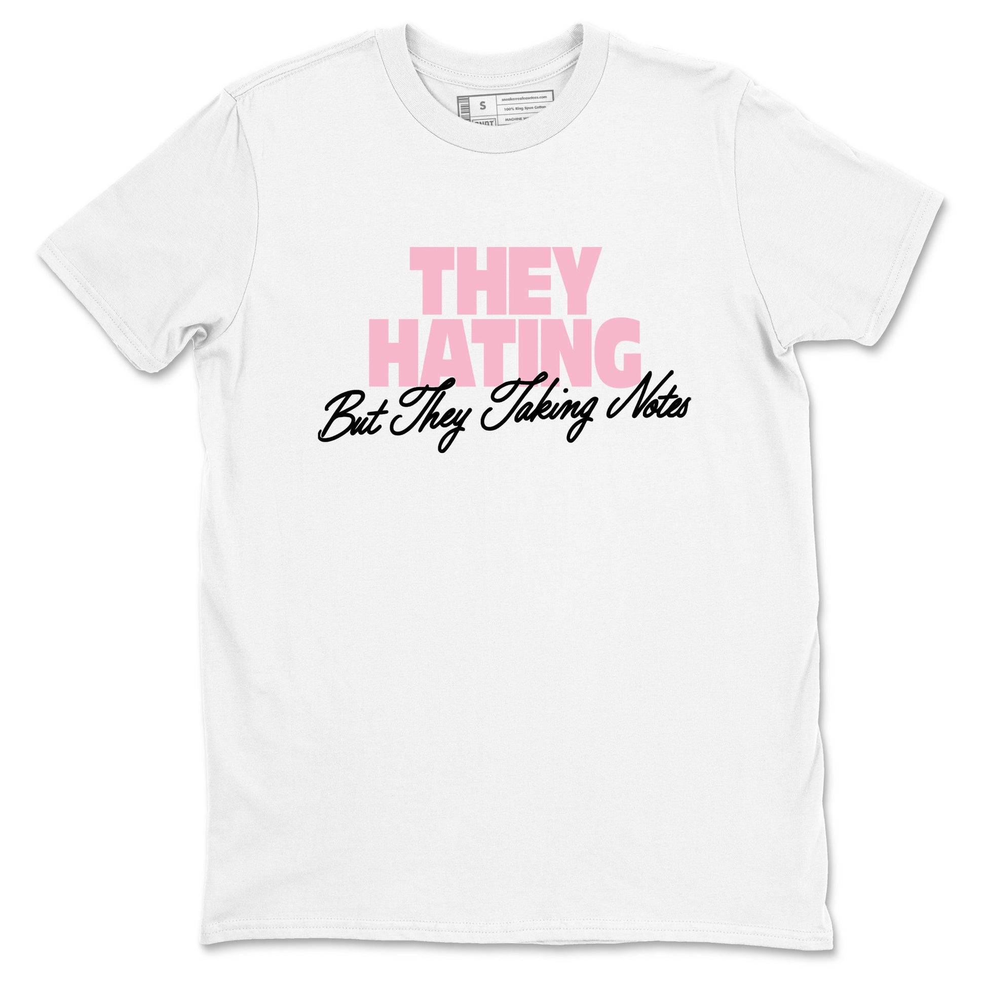 They Hating But Taking Notes sneaker match t-shirt styled to complete your fit with the Air Jordan 5 35th Anniversary sneakers, shown in White 2.