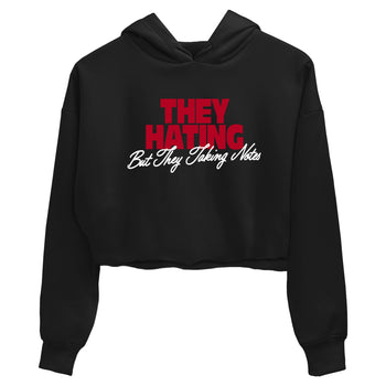 Sneaker Threads – Sneaker Tees To Match Air Jordan 8 Bunny – They Hating But Taking Notes Crop Tee Black 2. Perfect for Jordan releases 2025 colorways.