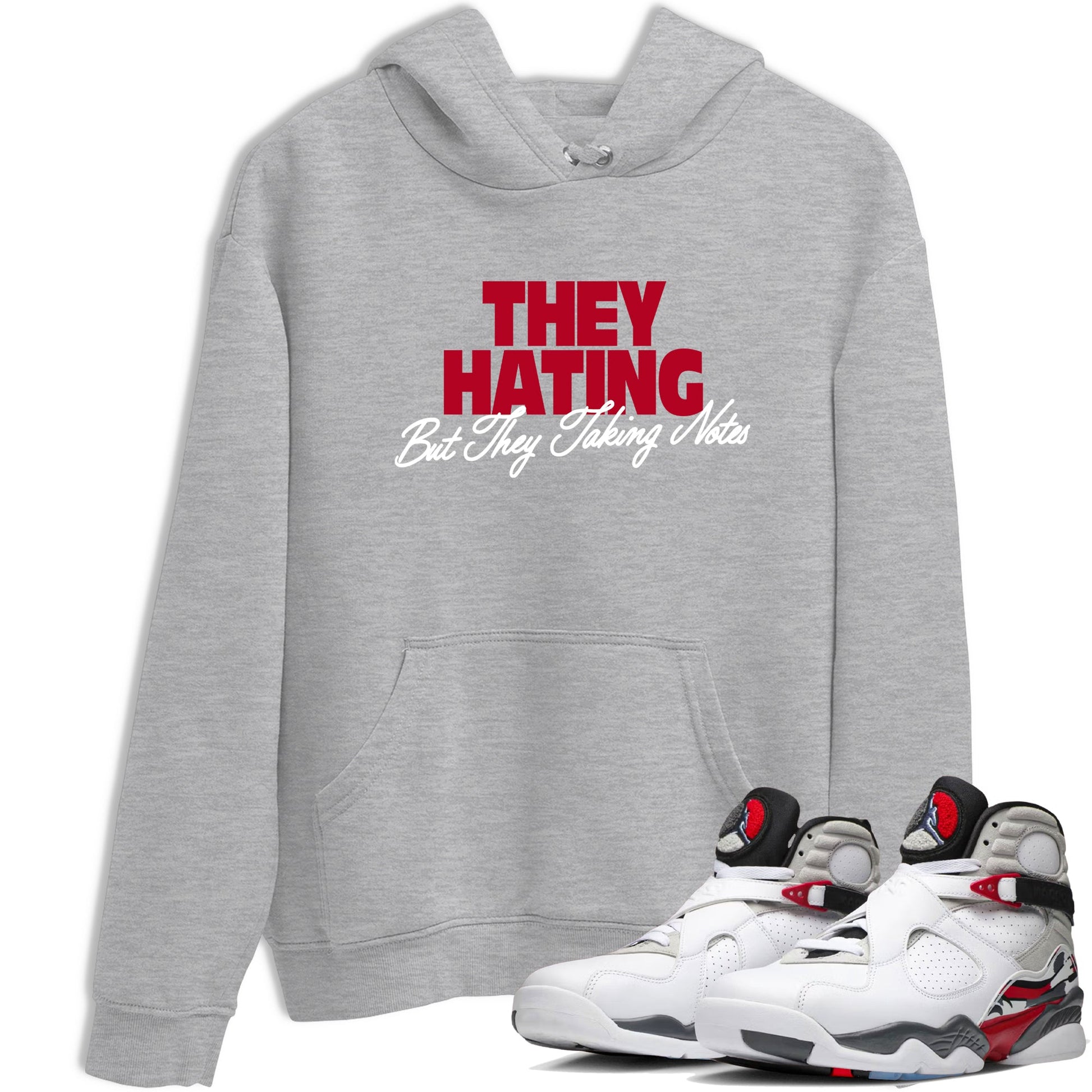 Sneaker Threads – Sneaker Tees To Match Air Jordan 8 Bunny – They Hating But Taking Notes Graphic Tee Heather Grey 1. Perfect for Jordan releases 2025 colorways.
