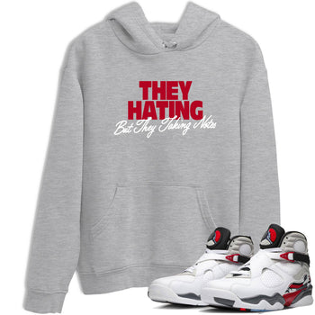Sneaker Threads – Sneaker Tees To Match Air Jordan 8 Bunny – They Hating But Taking Notes Graphic Tee Heather Grey 1. Perfect for Jordan releases 2025 colorways.