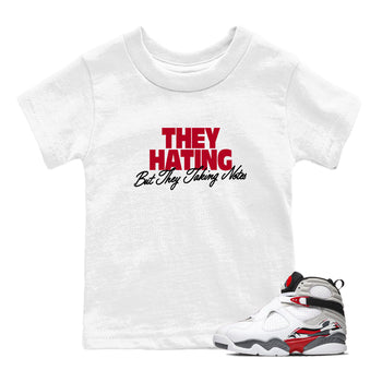 Sneaker Threads – Sneaker Tees To Match Air Jordan 8 Bunny – They Hating But Taking Notes Youth Graphic Tee White 1. Perfect for Jordan releases 2025 colorways.