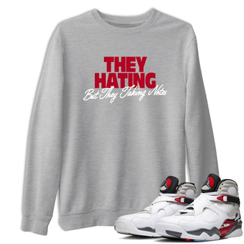 Sneaker Threads – Sneaker Tees To Match Air Jordan 8 Bunny – They Hating But Taking Notes Graphic Tee Heather Grey 1. Perfect for Jordan releases 2025 colorways.