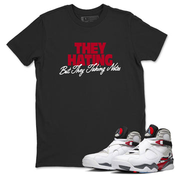 Sneaker Threads – Sneaker Tees To Match Air Jordan 8 Bunny – They Hating But Taking Notes Graphic Tee Black 1. Perfect for Jordan releases 2025 colorways.