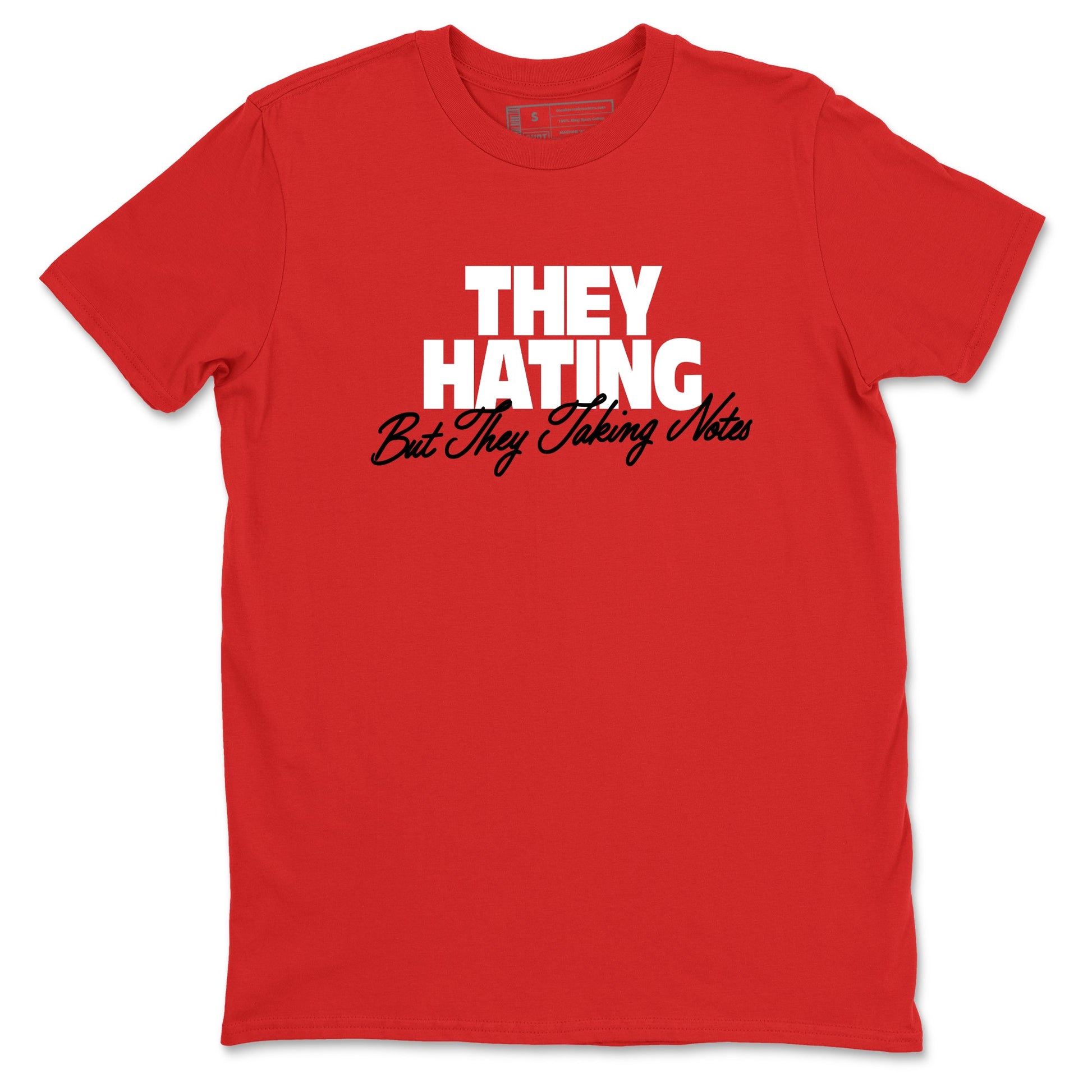 Sneaker Threads – Sneaker Tees To Match Air Jordan 8 Bunny – They Hating But Taking Notes Graphic Tee Red 2. Perfect for Jordan releases 2025 colorways.