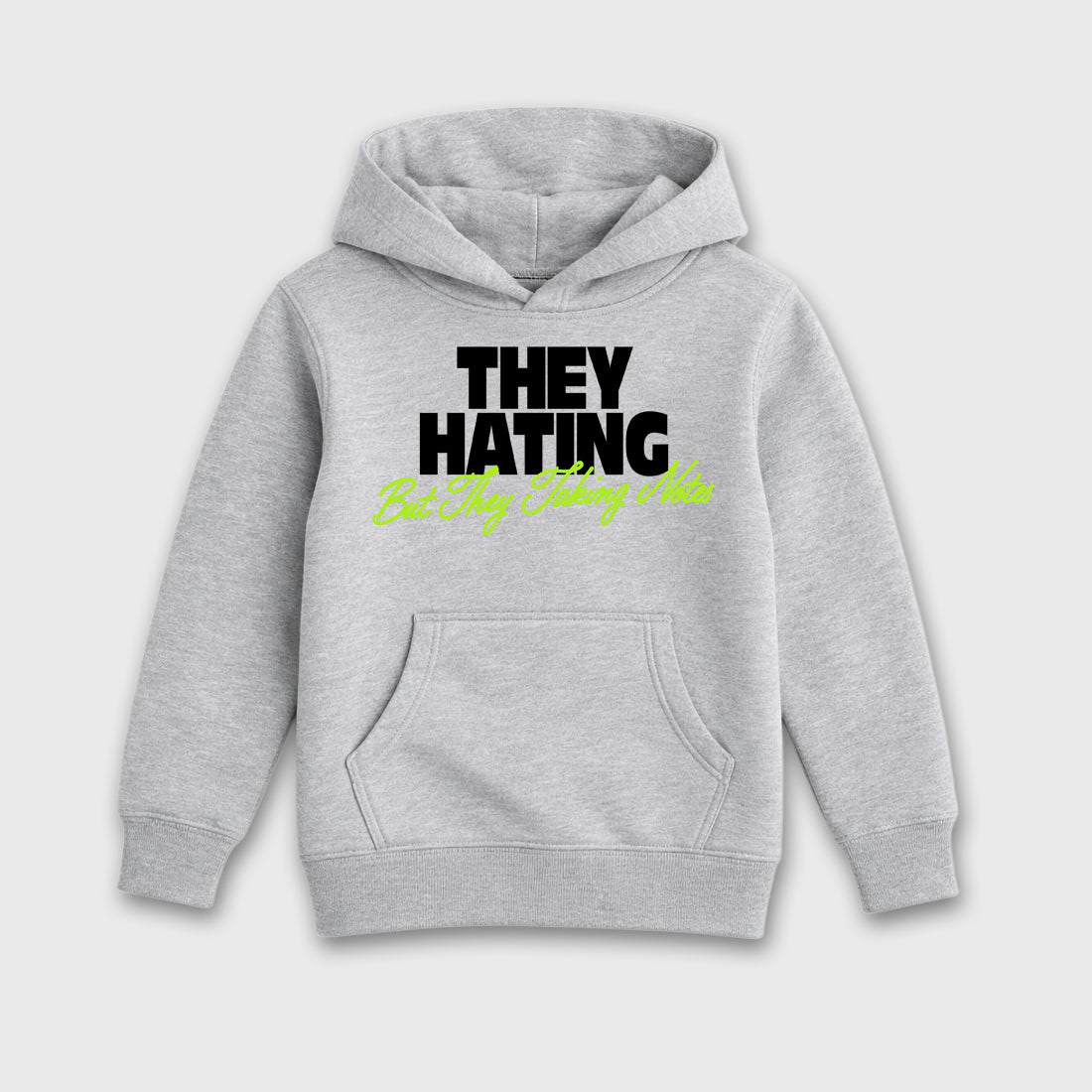 Sneakerfit graphic tee destination – Sneaker Tees To Match Air Max 90 Neon Yellow Sneakers – They Hating But Taking Notes Kids T-Shirt Heather Grey 2