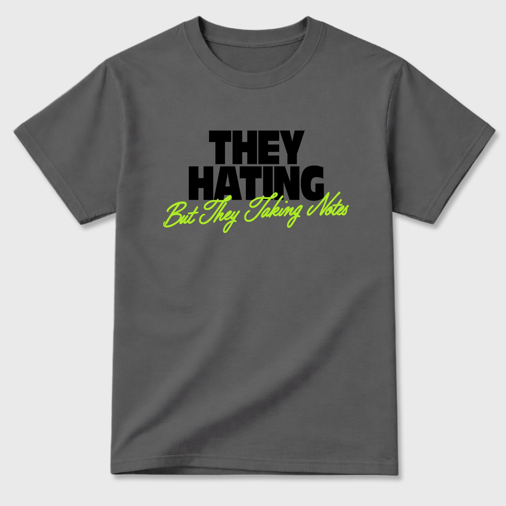 Sneakerfit graphic tee destination – Sneaker Tees To Match Air Max 90 Neon Yellow Sneakers – They Hating But Taking Notes Tee Cool Grey 2