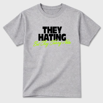 Sneakerfit graphic tee destination – Sneaker Tees To Match Air Max 90 Neon Yellow Sneakers – They Hating But Taking Notes Tee Heather Grey 2