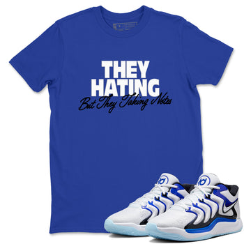 Sneaker Threads – Sneaker Tees To Match Nike KD 17 Penny – They Hating But Taking Notes Graphic Tee Royal Blue 1. Perfect for Jordan releases 2025 colorways. Perfect for Kevin Durant basketball sneaker releases and retro Penny-inspired 2025 colorways.