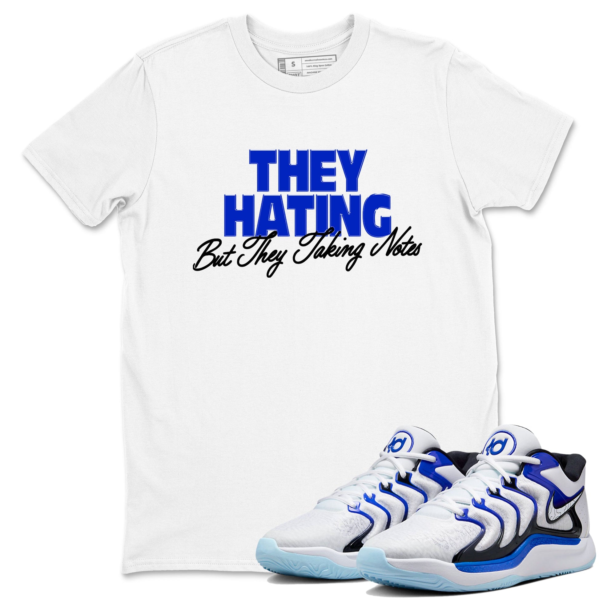 Sneaker Threads – Sneaker Tees To Match Nike KD 17 Penny – They Hating But Taking Notes Graphic Tee White 1. Perfect for Jordan releases 2025 colorways. Perfect for Kevin Durant basketball sneaker releases and retro Penny-inspired 2025 colorways.