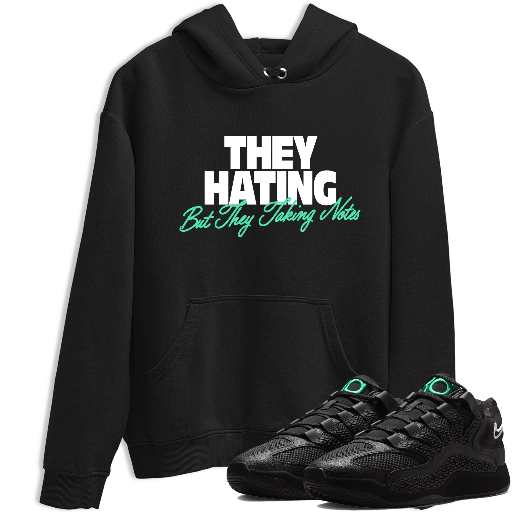 Sneaker Threads – Sneaker Tees To Match Nike KD 18 Black Label – They Hating But Taking Notes Graphic Tee Black 1. Perfect for Jordan releases 2025 colorways. Perfect for Kevin Durant basketball sneaker releases and all-black performance colorways for 2025 hoopers. 
