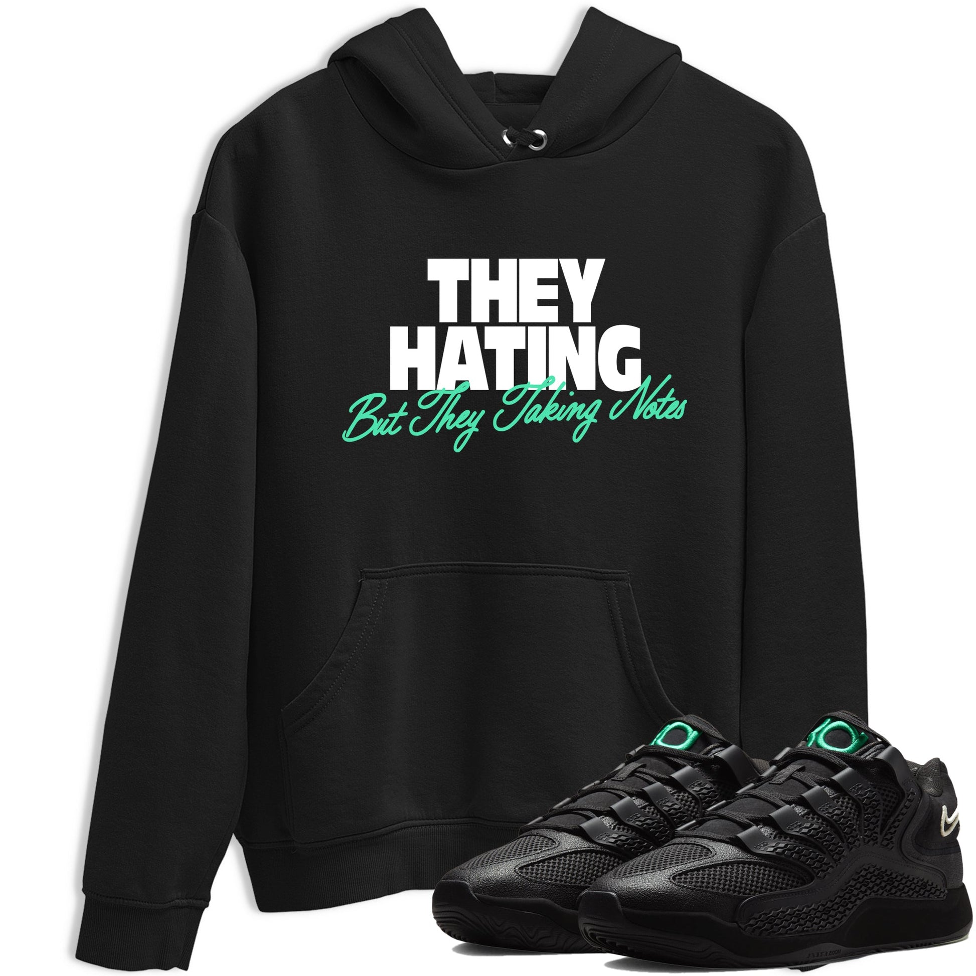 Sneaker Threads – Sneaker Tees To Match Nike KD 18 Black Label – They Hating But Taking Notes Graphic Tee Black 1. Perfect for Jordan releases 2025 colorways. Perfect for Kevin Durant basketball sneaker releases and all-black performance colorways for 2025 hoopers. 