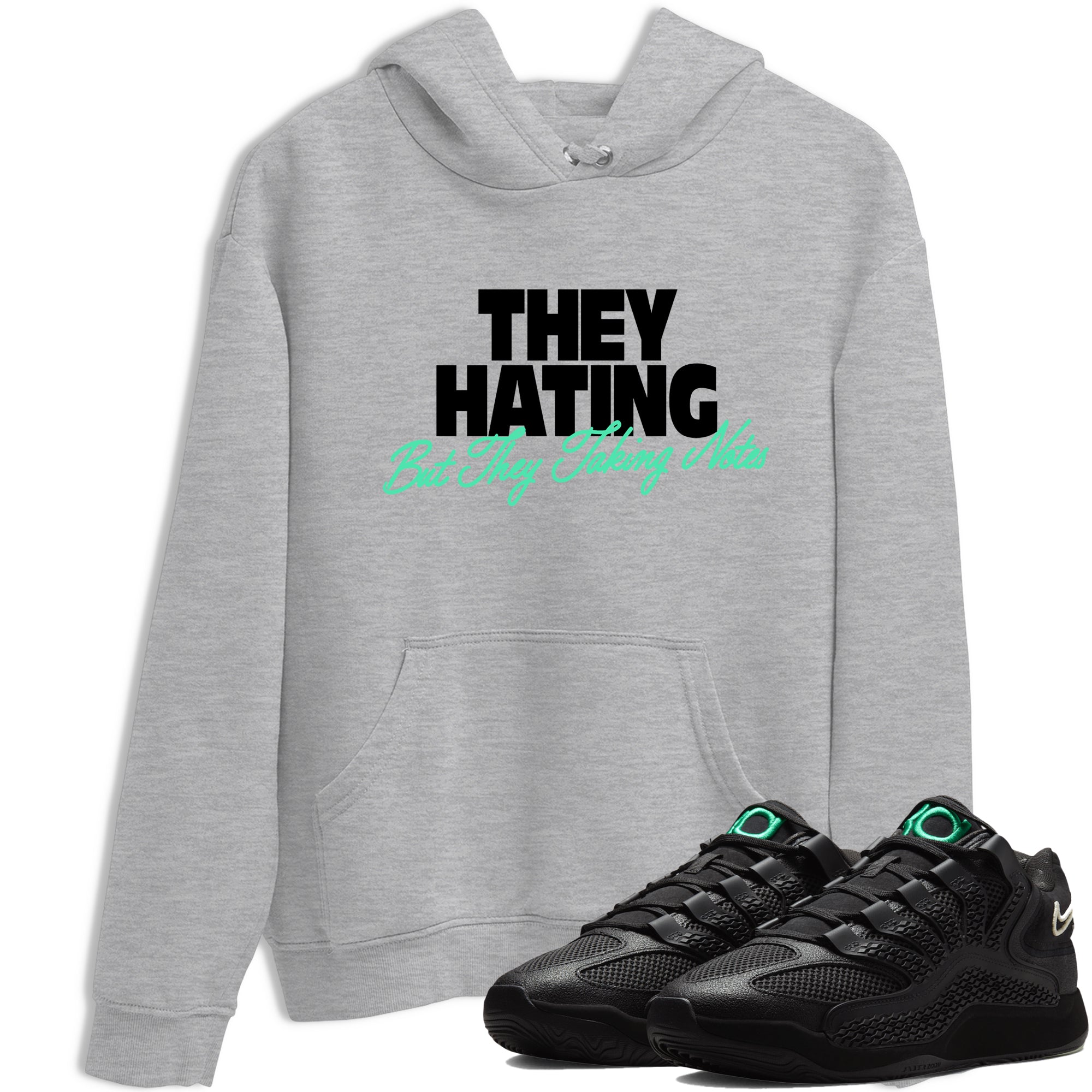 Sneaker Threads – Sneaker Tees To Match Nike KD 18 Black Label – They Hating But Taking Notes Graphic Tee Heather Grey 1. Perfect for Jordan releases 2025 colorways. Perfect for Kevin Durant basketball sneaker releases and all-black performance colorways for 2025 hoopers. 