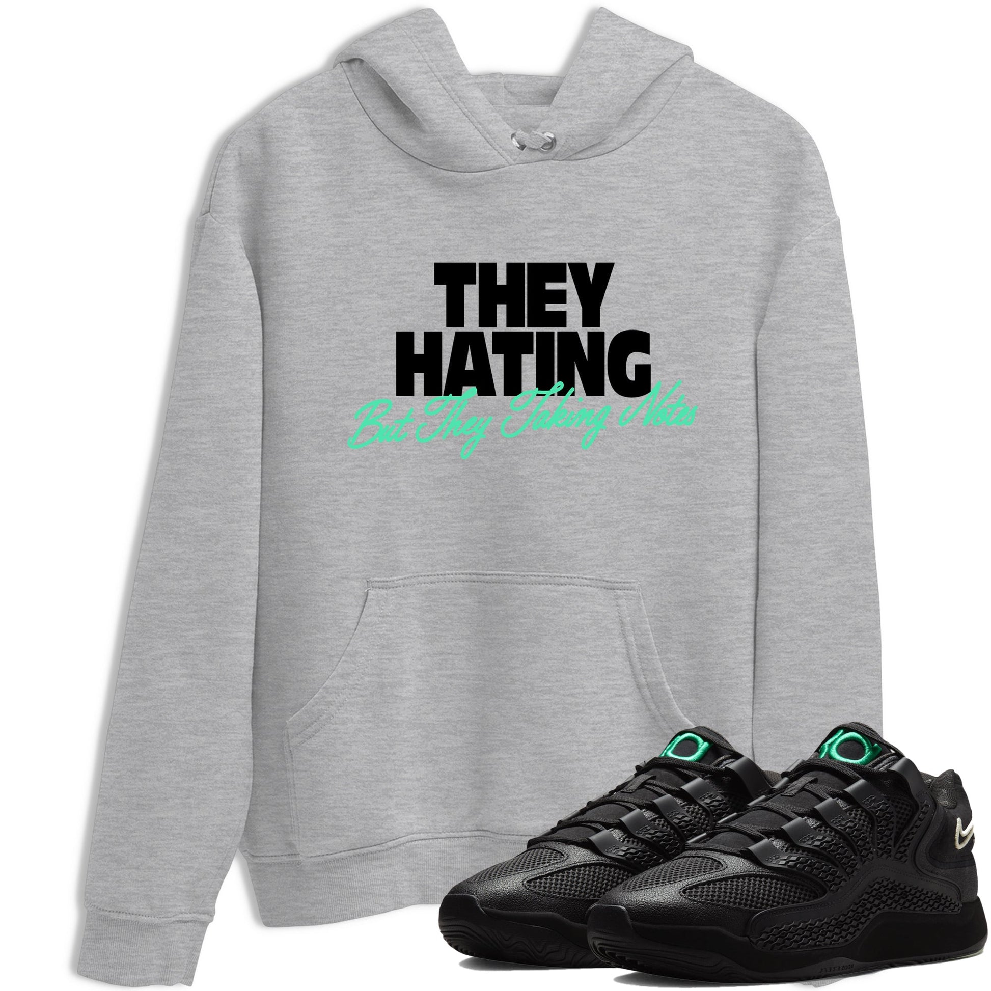 Sneaker Threads – Sneaker Tees To Match Nike KD 18 Black Label – They Hating But Taking Notes Graphic Tee Heather Grey 1. Perfect for Jordan releases 2025 colorways. Perfect for Kevin Durant basketball sneaker releases and all-black performance colorways for 2025 hoopers. 