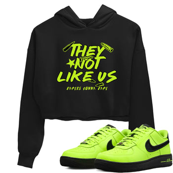 AF1 Volt shirts to match jordans They Not Like Us sneaker match tees Air Force 1 Volt match shoes to clothes SNRT Sneaker Tees unisex cotton Black 1 crop tee