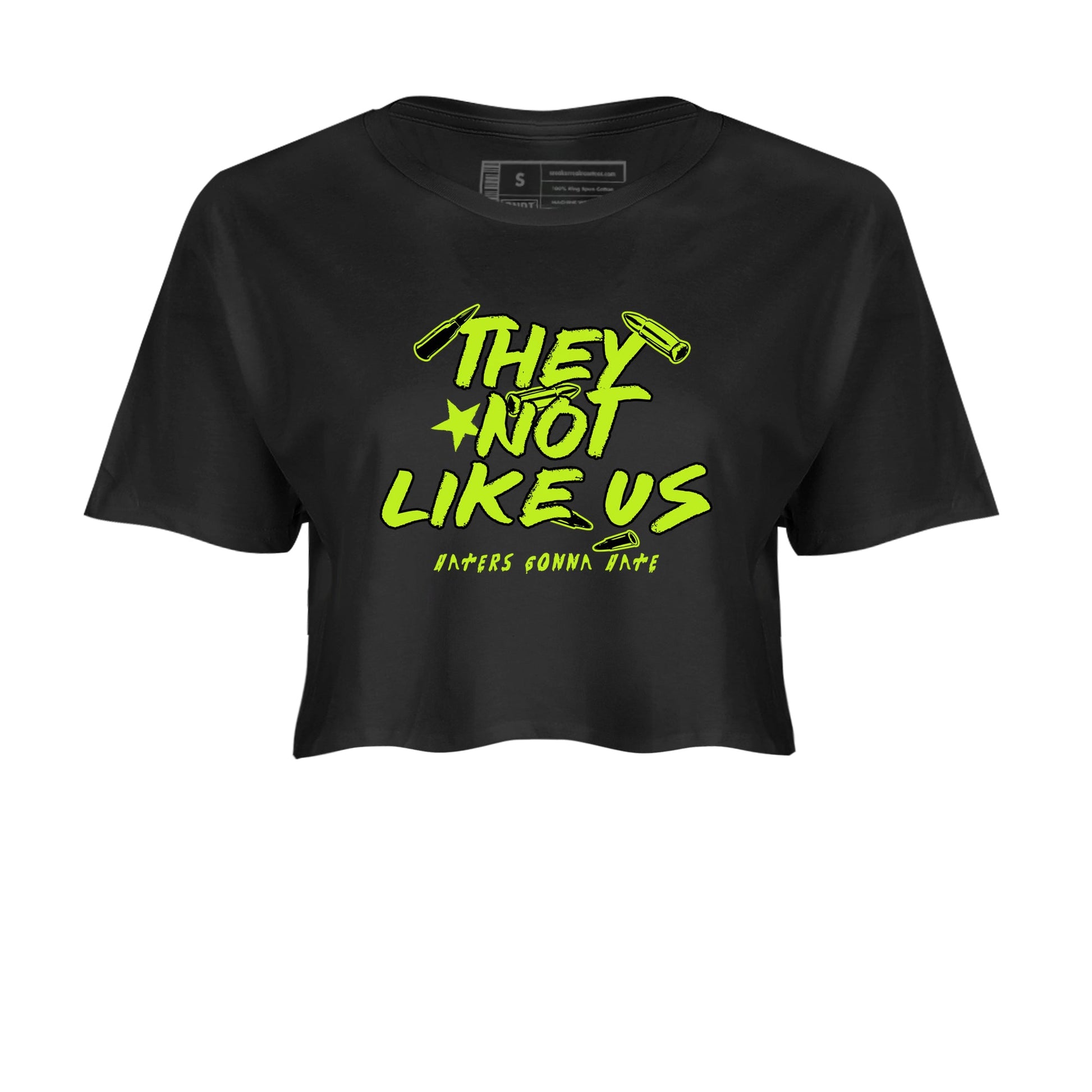 AF1 Volt shirts to match jordans They Not Like Us sneaker match tees Air Force 1 Volt match shoes to clothes SNRT Sneaker Tees unisex cotton Black 2 crop tee