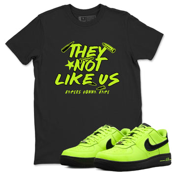 AF1 Volt shirts to match jordans They Not Like Us sneaker match tees Air Force 1 Volt match shoes to clothes SNRT Sneaker Tees unisex cotton Black 1 shirts