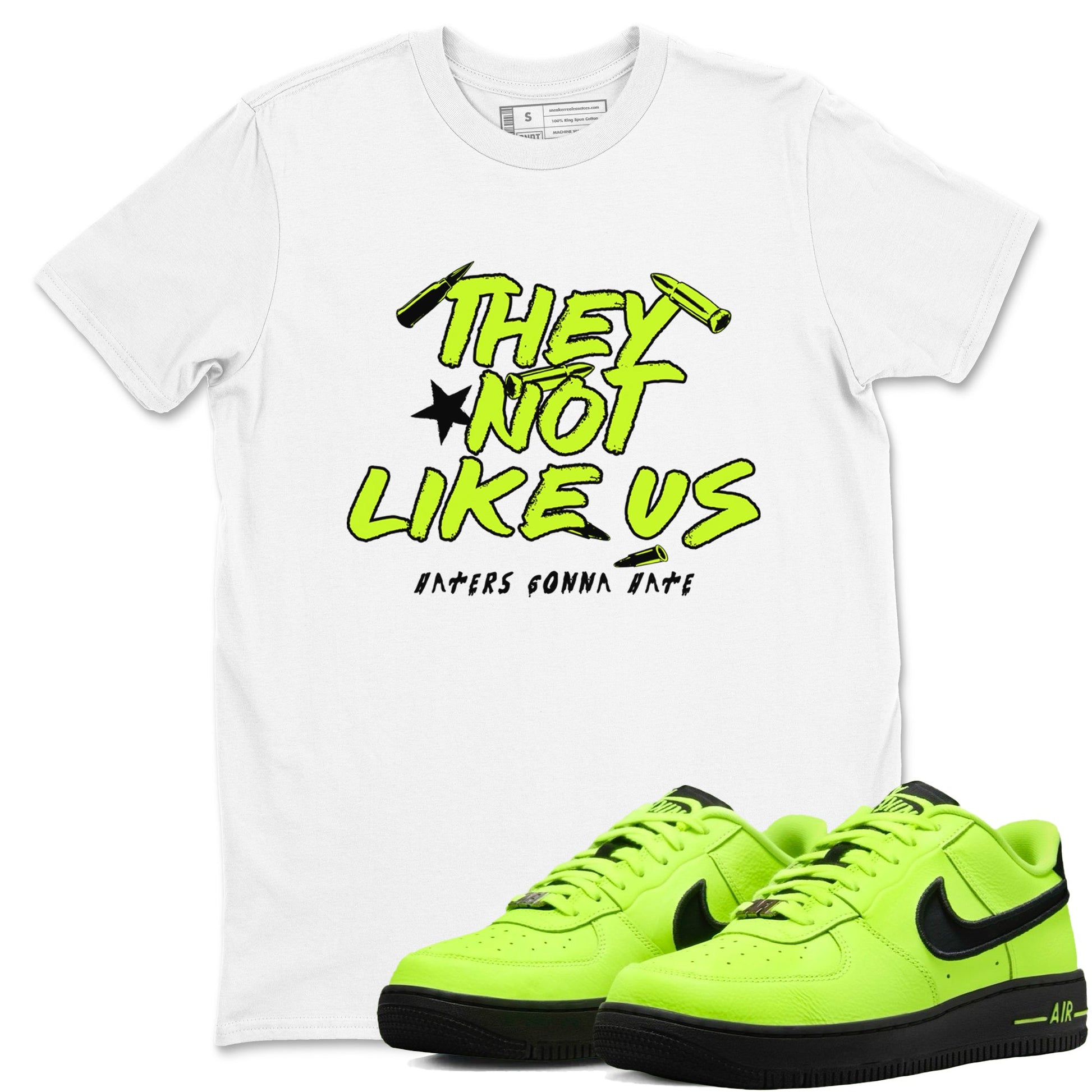 AF1 Volt shirts to match jordans They Not Like Us sneaker match tees Air Force 1 Volt match shoes to clothes SNRT Sneaker Tees unisex cotton White 1 shirts