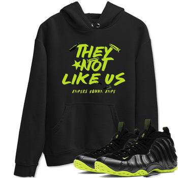 Foams One Black Volt shirts to match jordans They Not Like Us sneaker match tees Air Foamposite One Black and Volt match shoes to clothes SNRT Sneaker Tees unisex cotton Black 1 shirts