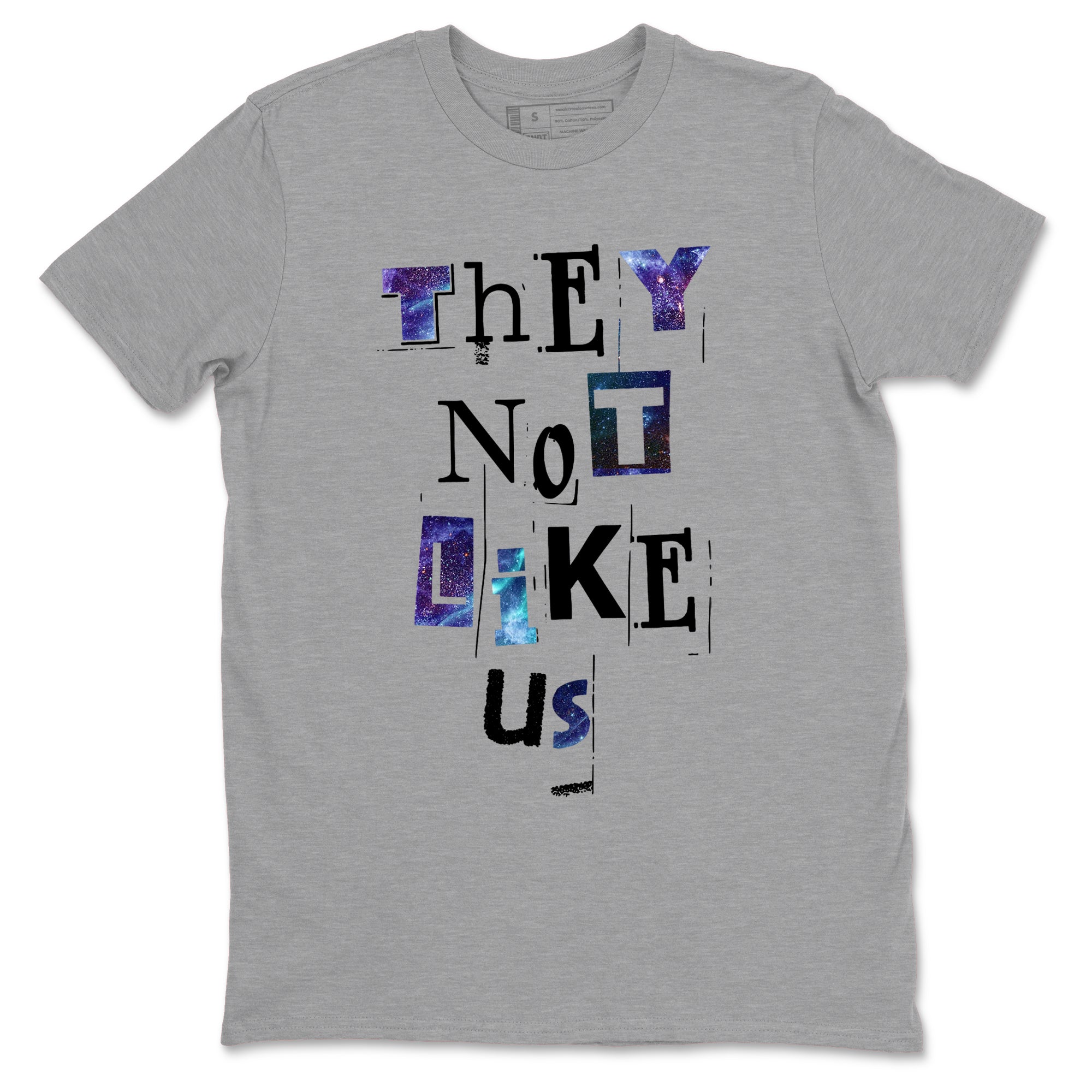 Foams One Galaxy shirts to match jordans They Not Like Us best t shirts to wear with jordans Air Foamposite One Galaxy match shoes to clothes SNRT Sneaker Tees unisex cotton Heather Grey 2 shirts