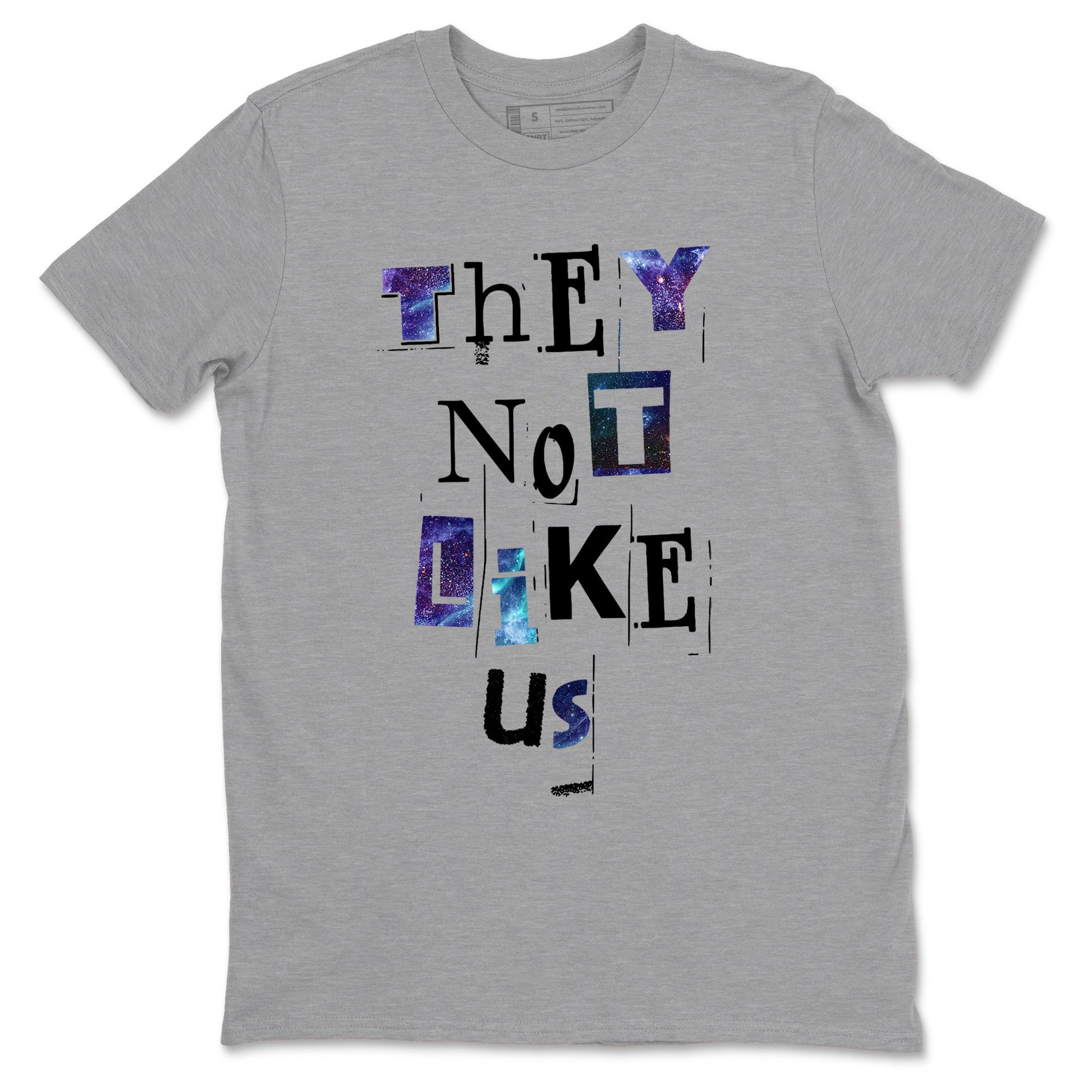 Foams One Galaxy shirts to match jordans They Not Like Us best t shirts to wear with jordans Air Foamposite One Galaxy match shoes to clothes SNRT Sneaker Tees unisex cotton Heather Grey 2 shirts