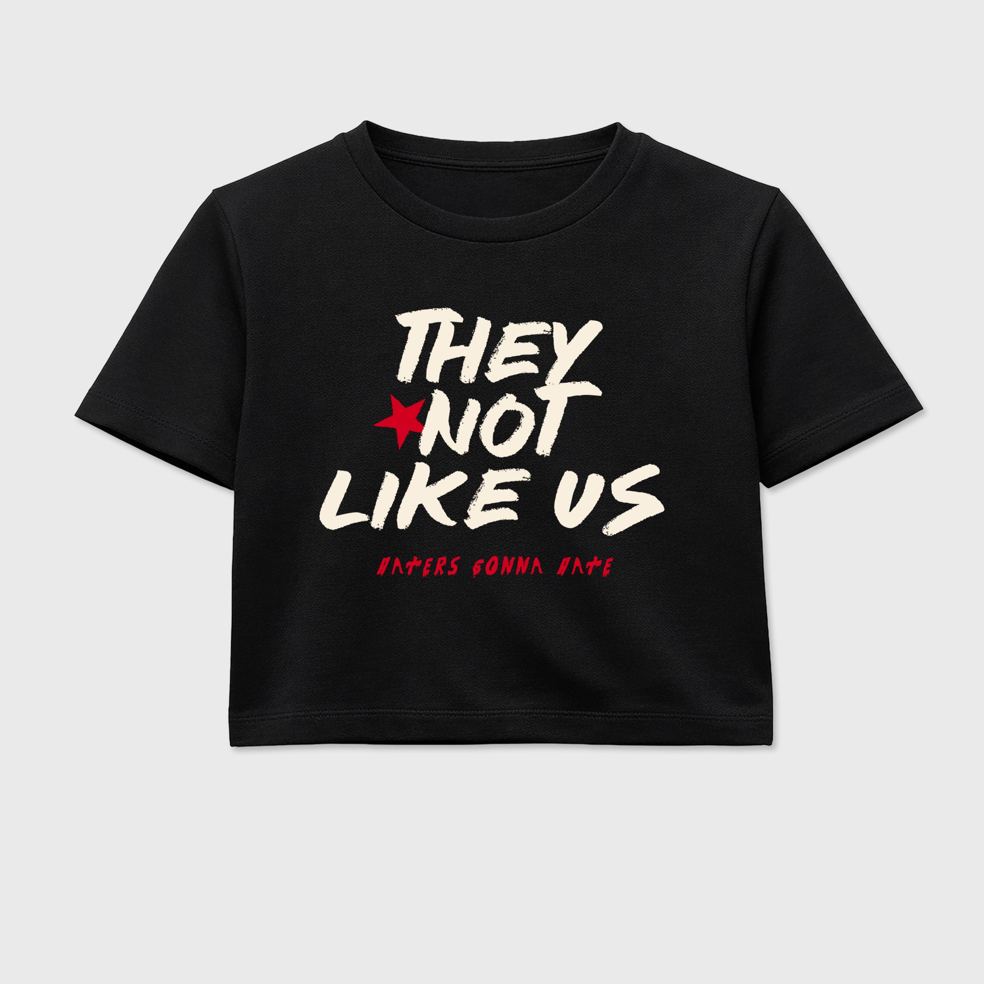 Sneaker match tees – Sneaker Tees To Match Air Jordan 1 Flight Club Shoes – They Not Like Us Crop T-Shirt Black 2