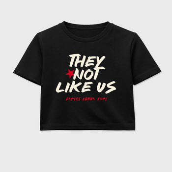 Sneaker match tees – Sneaker Tees To Match Air Jordan 1 Flight Club Shoes – They Not Like Us Crop T-Shirt Black 2