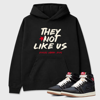 Sneaker match tees – Sneaker Tees To Match Air Jordan 1 Flight Club Shoes – They Not Like Us Tee Black 1