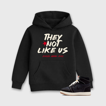 Sneaker match tees – Sneaker Tees To Match Air Jordan 1 Flight Club Shoes – They Not Like Us Kids T-Shirt Black 1