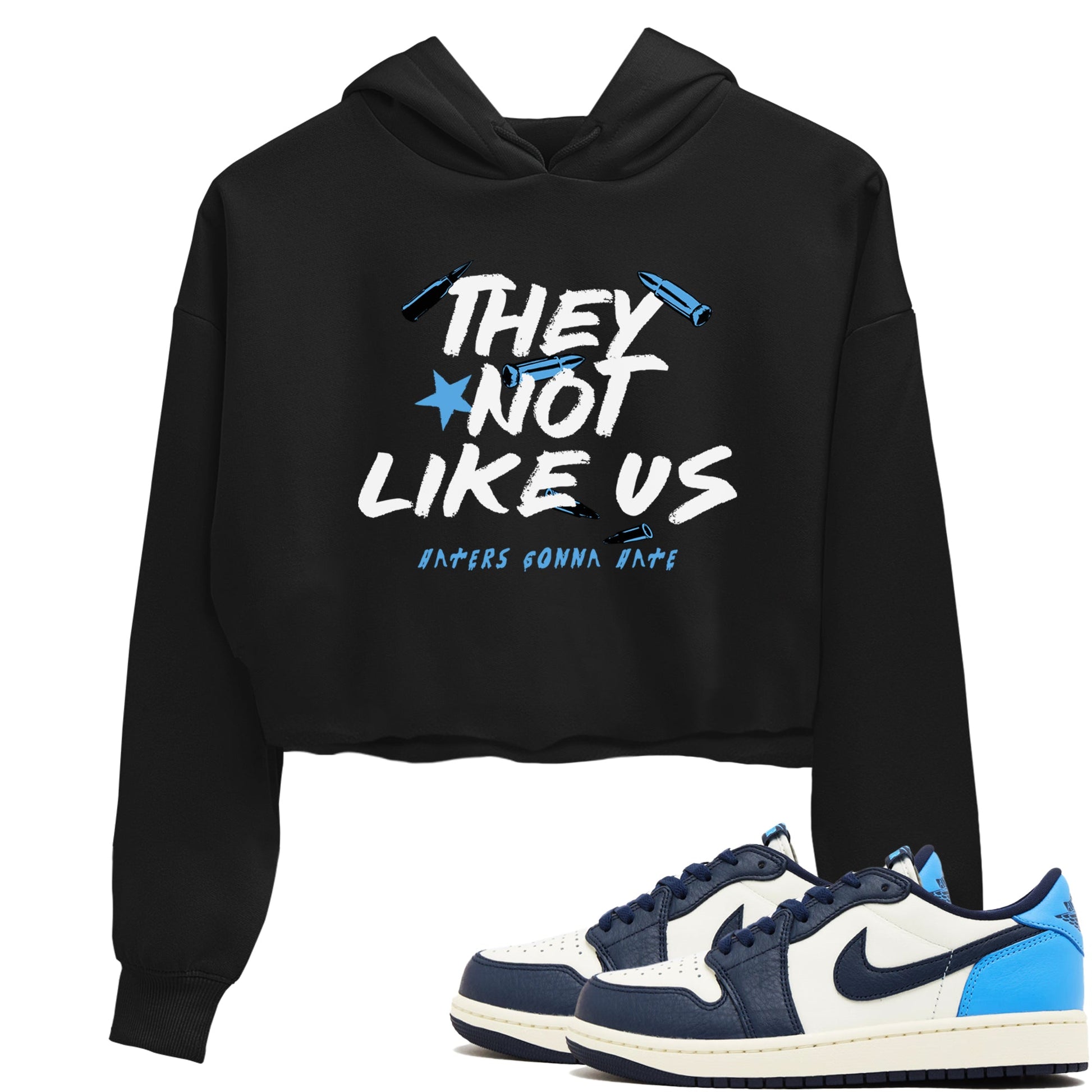 1s Obsidian shirts to match jordans They Not Like Us shirts to match Jordans AJ1 Retro Low OG Obsidian match shoes to clothes SNRT Sneaker Tees unisex cotton Black 1 crop tee
