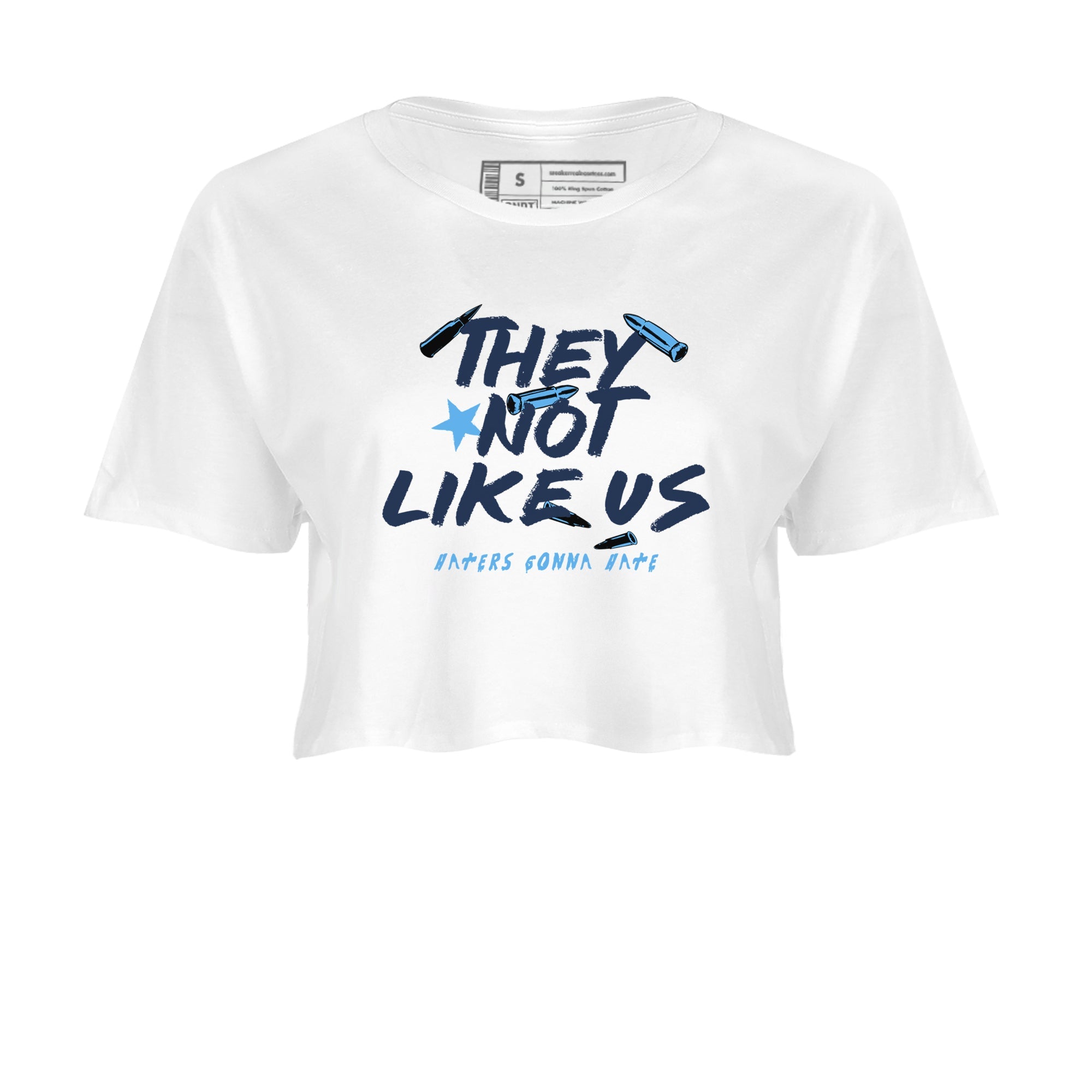 1s Obsidian shirts to match jordans They Not Like Us shirts to match Jordans AJ1 Retro Low OG Obsidian match shoes to clothes SNRT Sneaker Tees unisex cotton White 2 crop tee