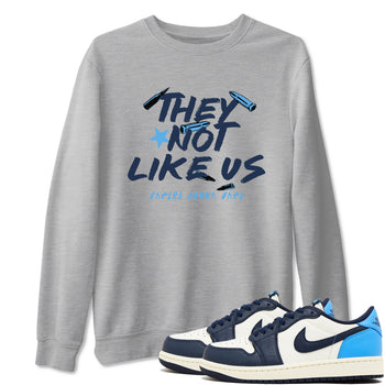 1s Obsidian shirts to match jordans They Not Like Us shirts to match Jordans AJ1 Retro Low OG Obsidian match shoes to clothes SNRT Sneaker Tees unisex cotton Heather Grey 1 shirts