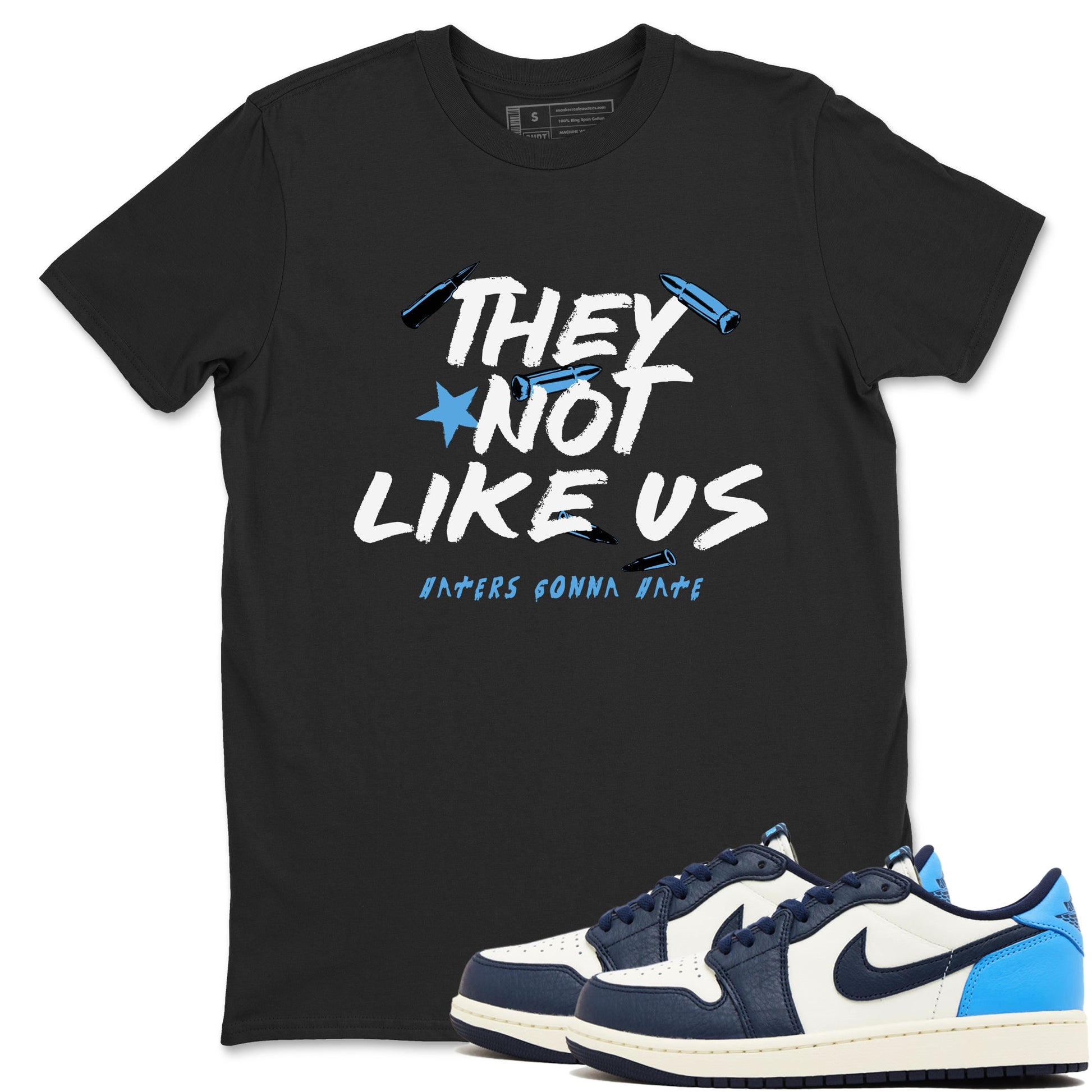 1s Obsidian shirts to match jordans They Not Like Us shirts to match Jordans AJ1 Retro Low OG Obsidian match shoes to clothes SNRT Sneaker Tees unisex cotton Black 1 shirts
