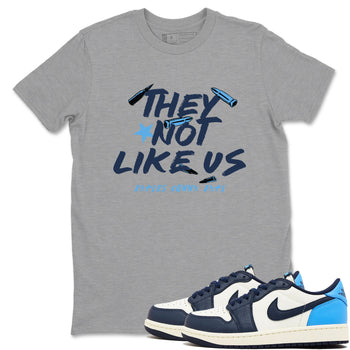 1s Obsidian shirts to match jordans They Not Like Us shirts to match Jordans AJ1 Retro Low OG Obsidian match shoes to clothes SNRT Sneaker Tees unisex cotton Heather Grey 1 shirts