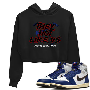 1s Rare Air shirts to match jordans They Not Like Us sneaker match tees Air Jordan 1 High OG Rare Air Deep Royal Blue match shoes to clothes SNRT Sneaker Tees unisex cotton Black 1 crop tee