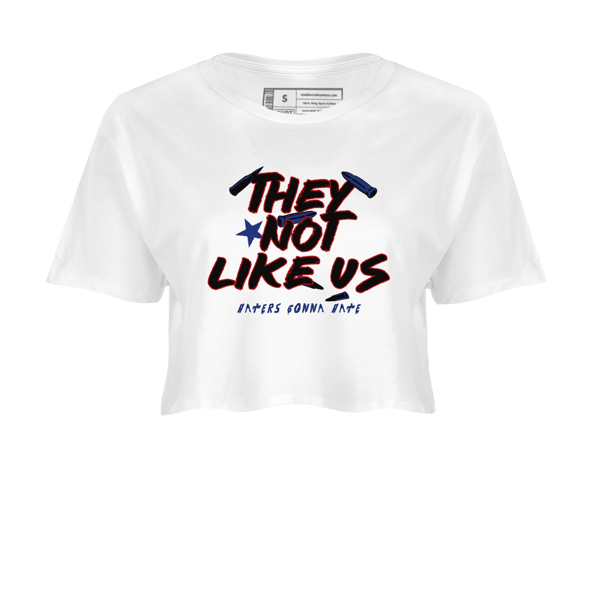 1s Rare Air shirts to match jordans They Not Like Us sneaker match tees Air Jordan 1 High OG Rare Air Deep Royal Blue match shoes to clothes SNRT Sneaker Tees unisex cotton White 2 crop tee