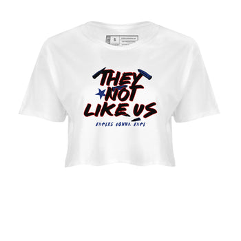 1s Rare Air shirts to match jordans They Not Like Us sneaker match tees Air Jordan 1 High OG Rare Air Deep Royal Blue match shoes to clothes SNRT Sneaker Tees unisex cotton White 2 crop tee