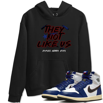 1s Rare Air shirts to match jordans They Not Like Us sneaker match tees Air Jordan 1 High OG Rare Air Deep Royal Blue match shoes to clothes SNRT Sneaker Tees unisex cotton Black 1 shirts