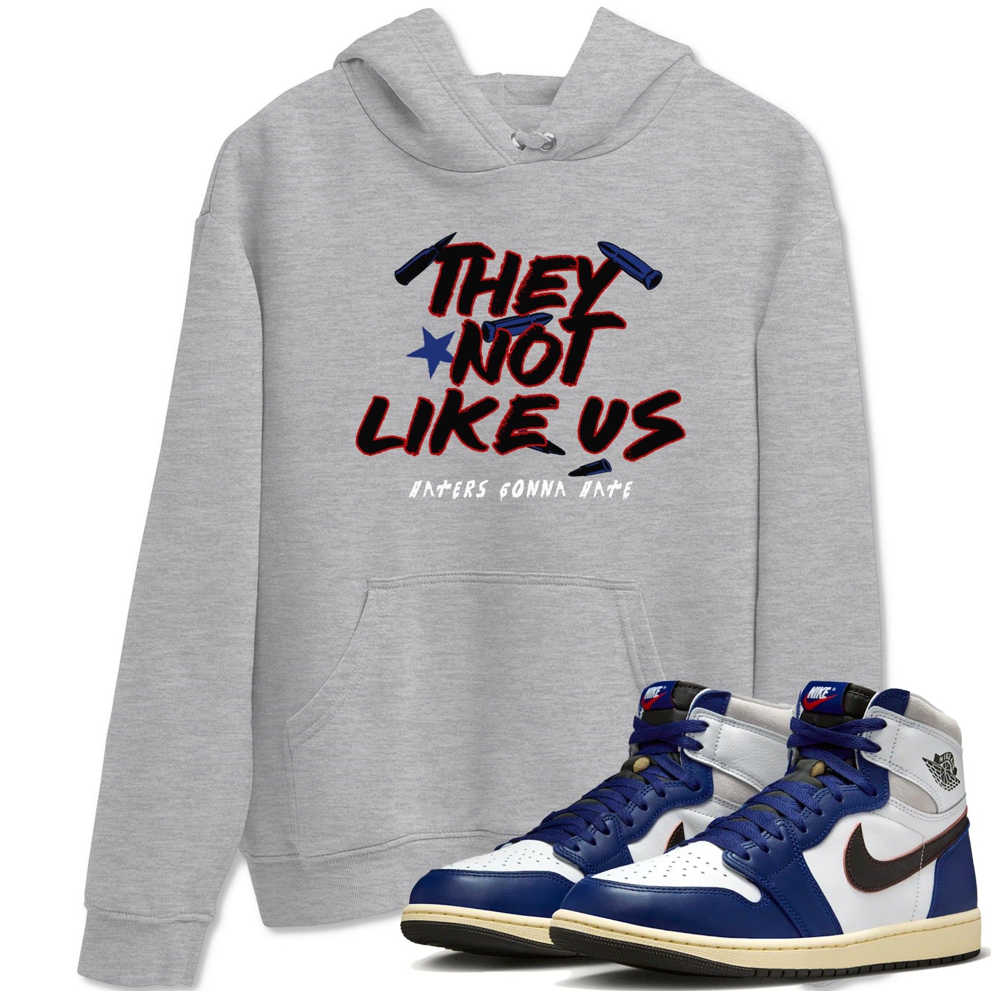 1s Rare Air shirts to match jordans They Not Like Us sneaker match tees Air Jordan 1 High OG Rare Air Deep Royal Blue match shoes to clothes SNRT Sneaker Tees unisex cotton Heather Grey 1 shirts