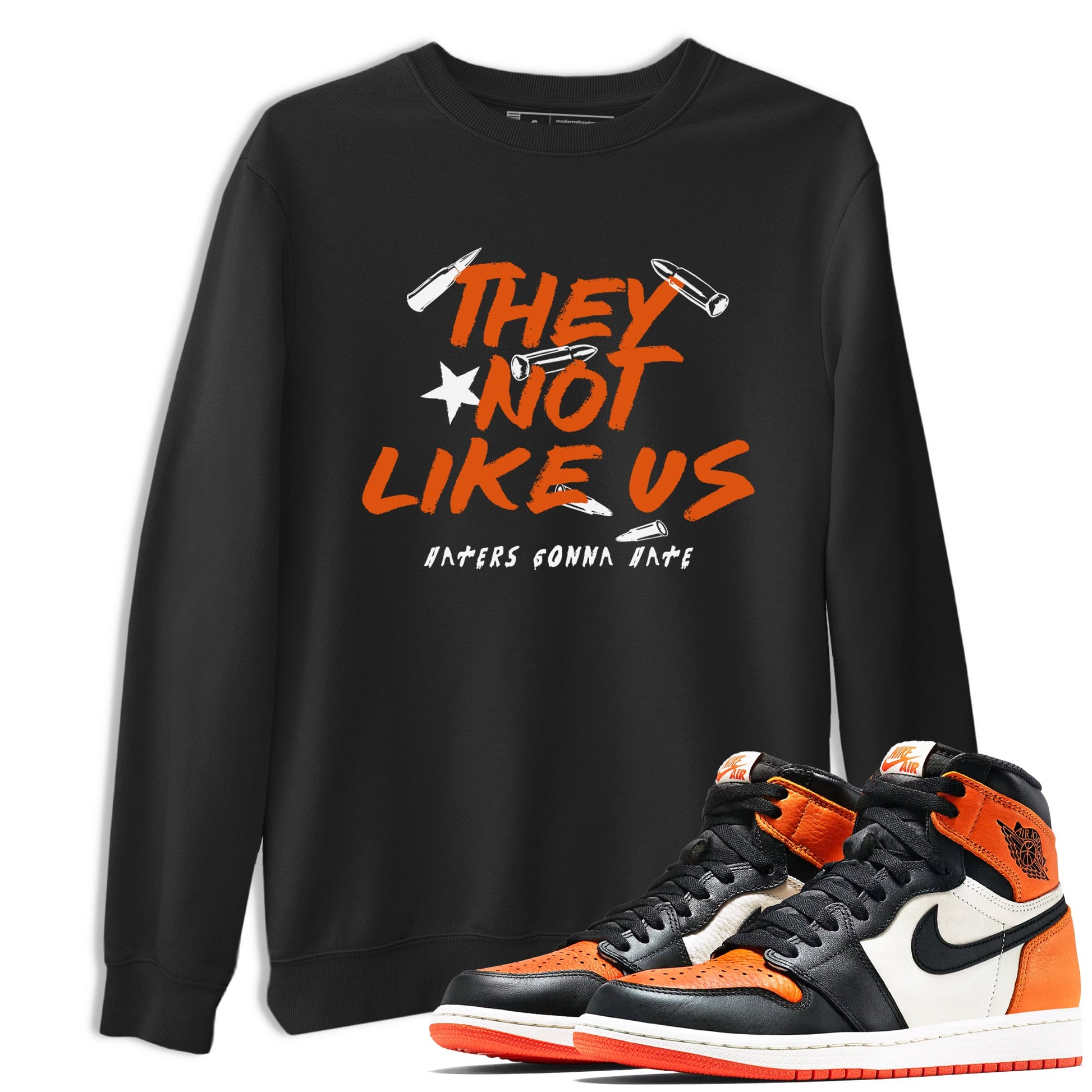 Sneaker match tees – Sneaker Tees To Match Air Jordan 1 Shattered Backboard Shoes – They Not Like Us Tee Black 1