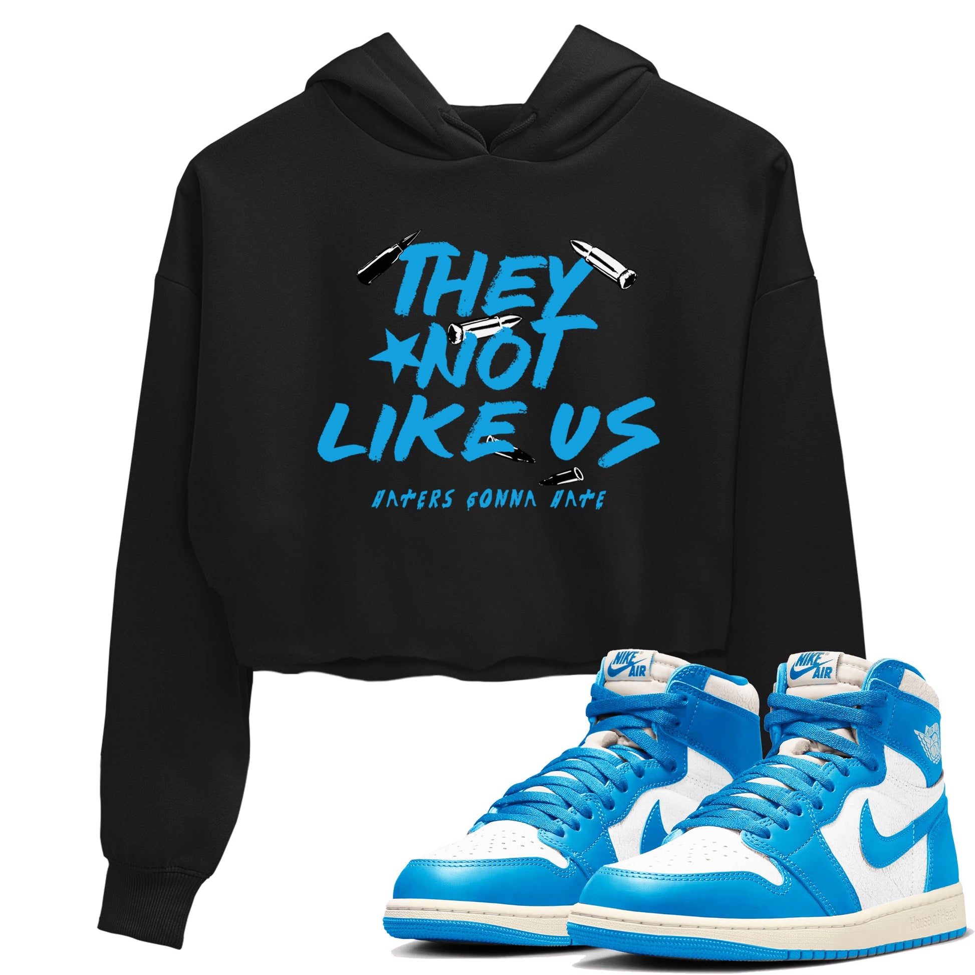 1s High OG UNC Reimagined shirts to match jordans They Not Like Us graphic tees Air Jordan 1 UNC Reimagined match shoes to clothes SNRT Sneaker Tees unisex cotton Black 1 crop tee