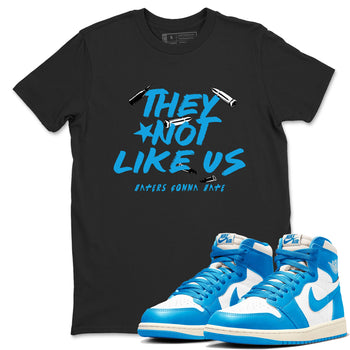1s High OG UNC Reimagined shirts to match jordans They Not Like Us graphic tees Air Jordan 1 UNC Reimagined match shoes to clothes SNRT Sneaker Tees unisex cotton Black 1 shirts