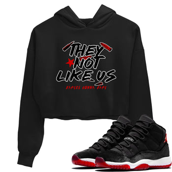 11s Bred Velvet shirts to match jordans They Not Like Us sneaker match tees Air Jordan 11 Retro Bred Velvet match shoes to clothes SNRT Sneaker Tees unisex cotton Black 1 crop tee