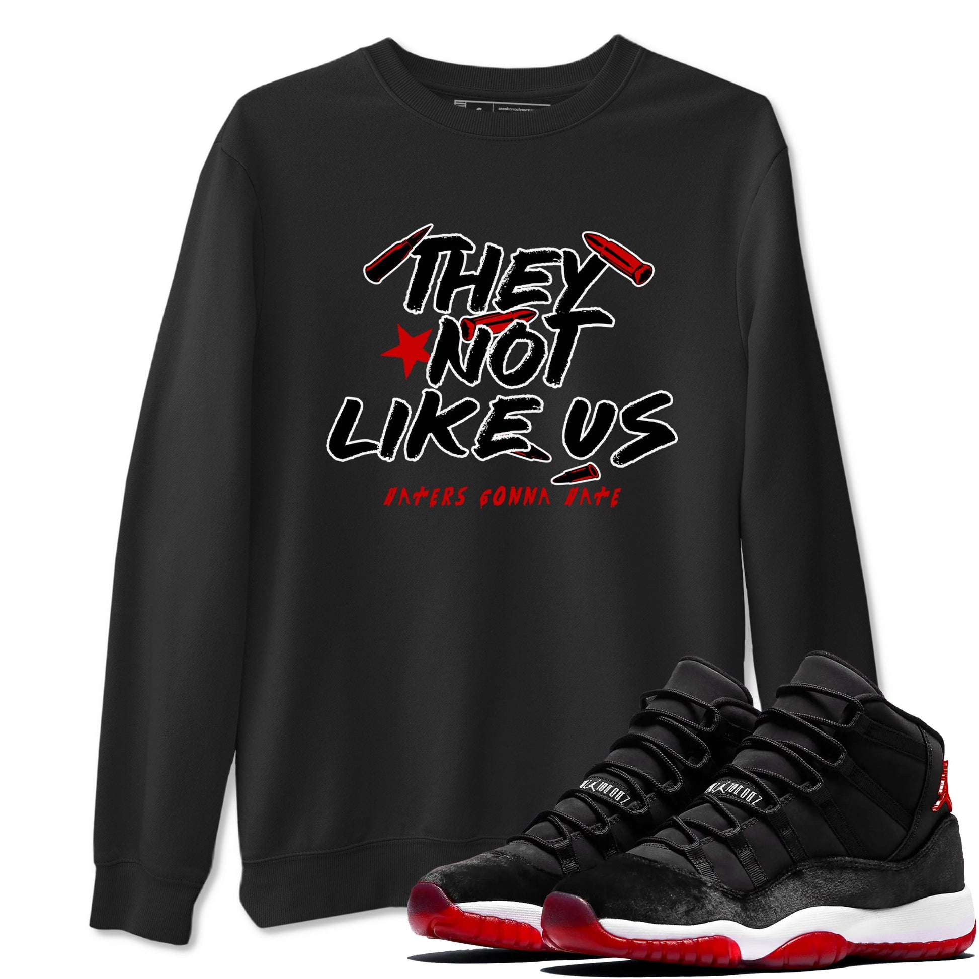 11s Bred Velvet shirts to match jordans They Not Like Us sneaker match tees Air Jordan 11 Retro Bred Velvet match shoes to clothes SNRT Sneaker Tees unisex cotton Black 1 shirts