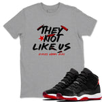 11s Bred Velvet shirts to match jordans They Not Like Us sneaker match tees Air Jordan 11 Retro Bred Velvet match shoes to clothes SNRT Sneaker Tees unisex cotton Heather Grey 1 shirts