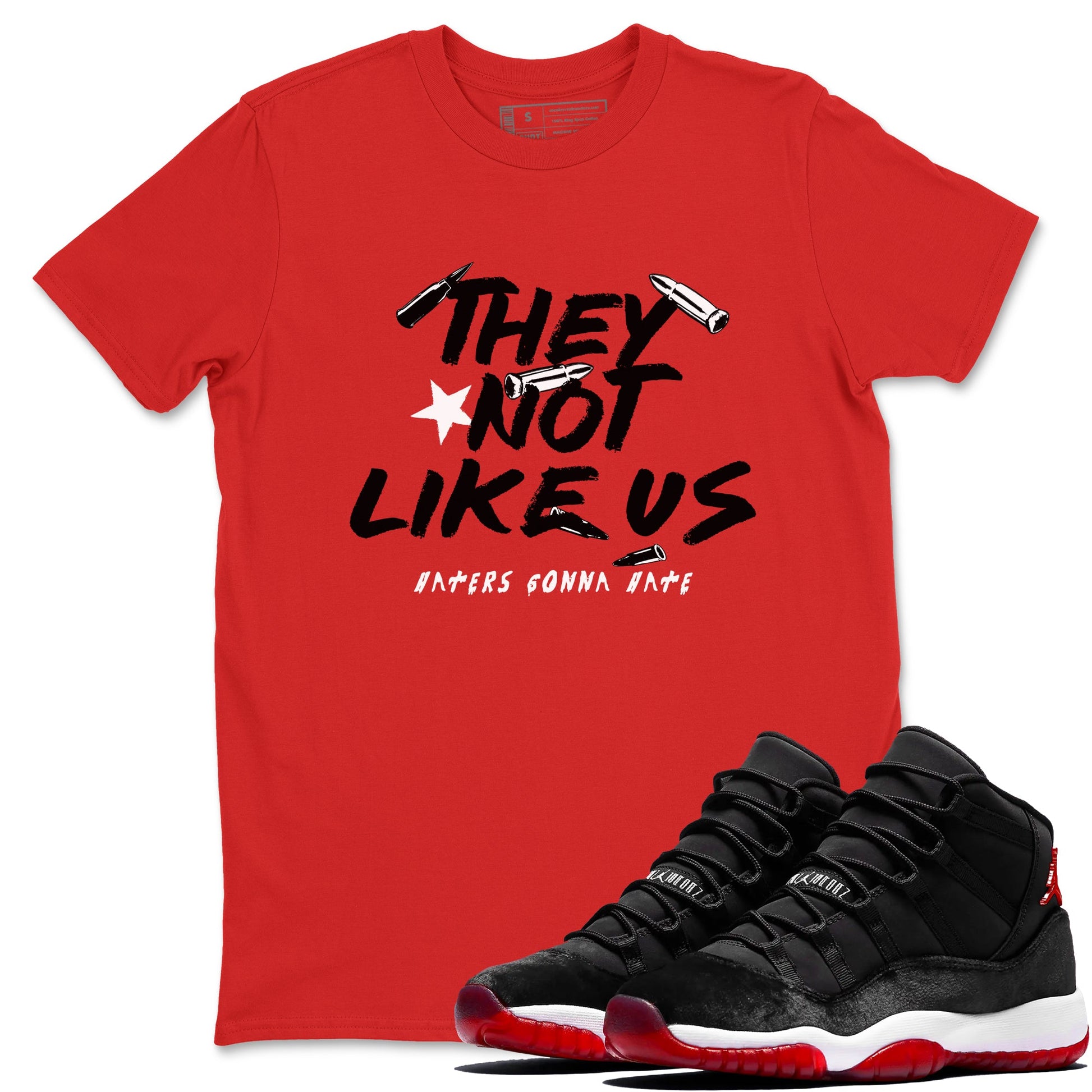 11s Bred Velvet shirts to match jordans They Not Like Us sneaker match tees Air Jordan 11 Retro Bred Velvet match shoes to clothes SNRT Sneaker Tees unisex cotton Red 1 shirts