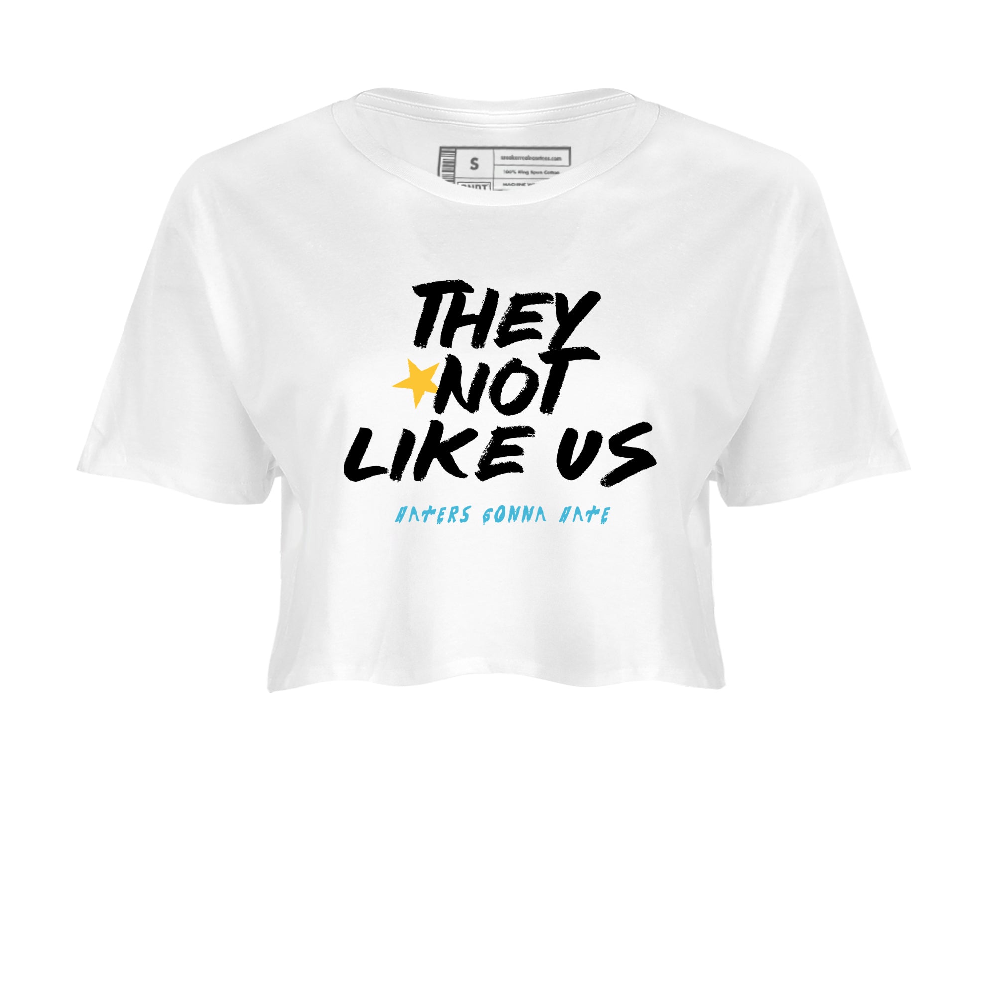 Sneaker match tees – Sneaker Tees To Match Air Jordan 11 Gamma Shoes – They Not Like Us Crop T-Shirt White 2