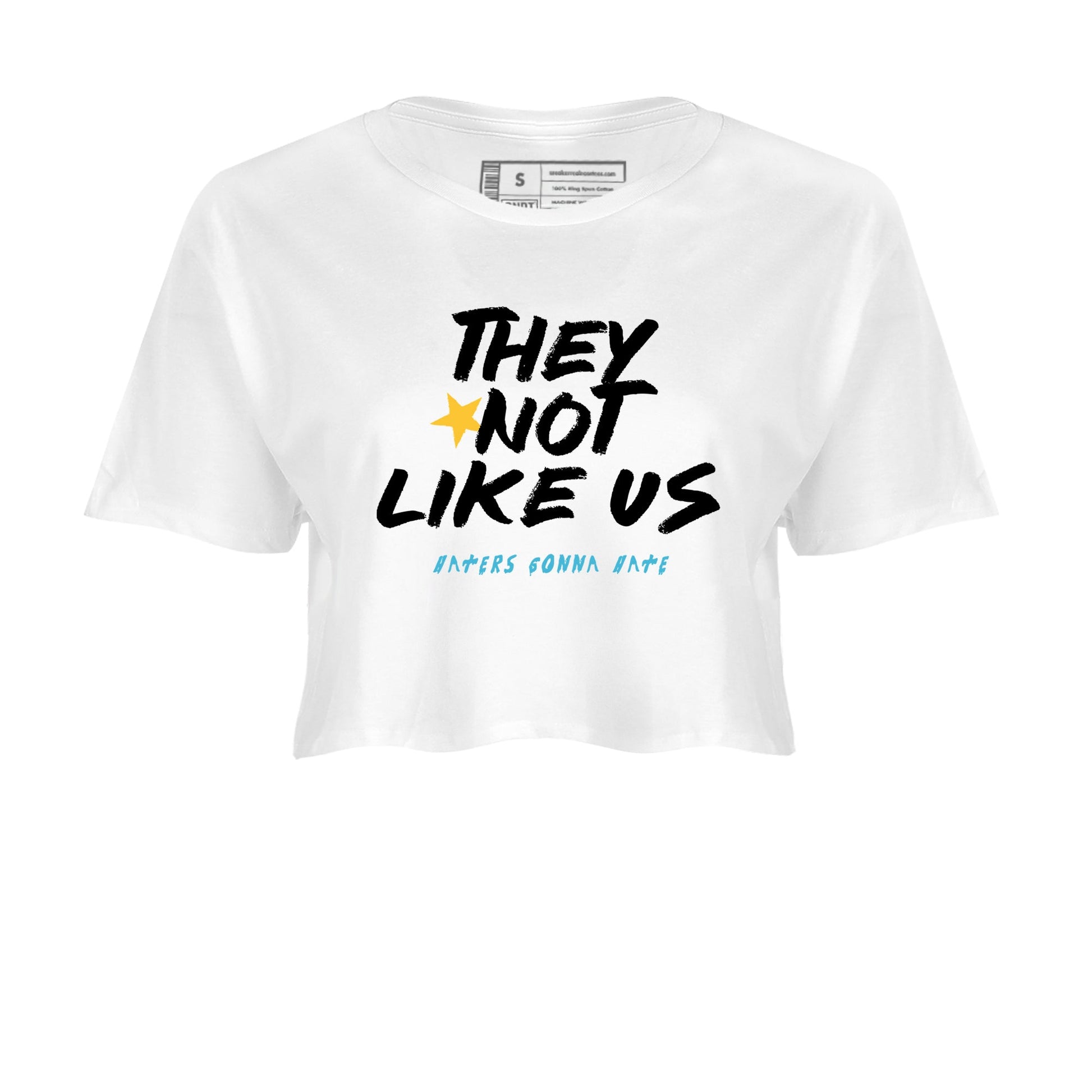 Sneaker match tees – Sneaker Tees To Match Air Jordan 11 Gamma Shoes – They Not Like Us Crop T-Shirt White 2